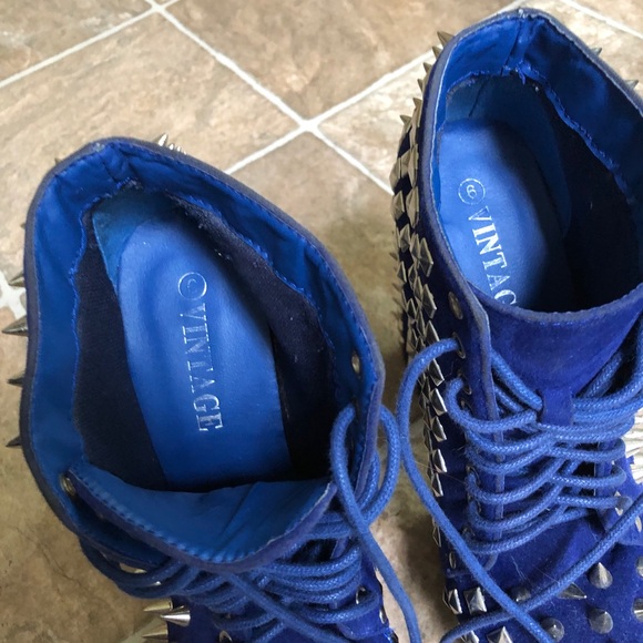 🆕 Vintage Brand Spiked Blue Heels - Picture 6 of 7